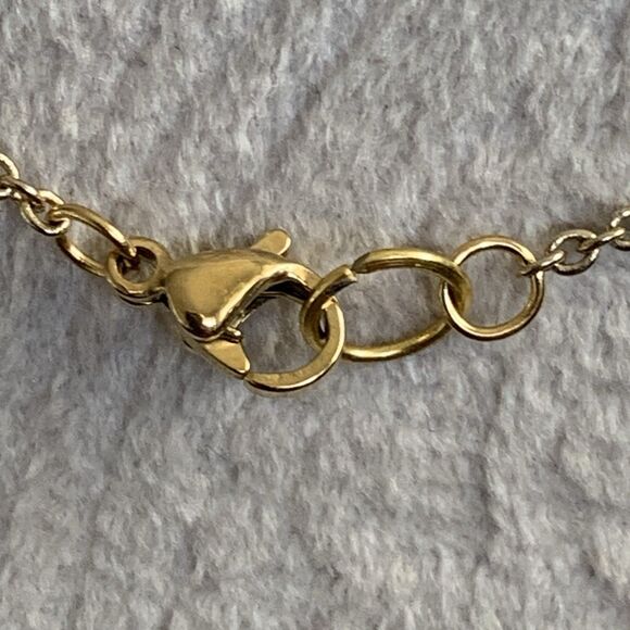 Vintage Faceted Labradorite Tear Drop Pendant Necklace 17" Gold-tone Gemstone - Picture 12 of 16